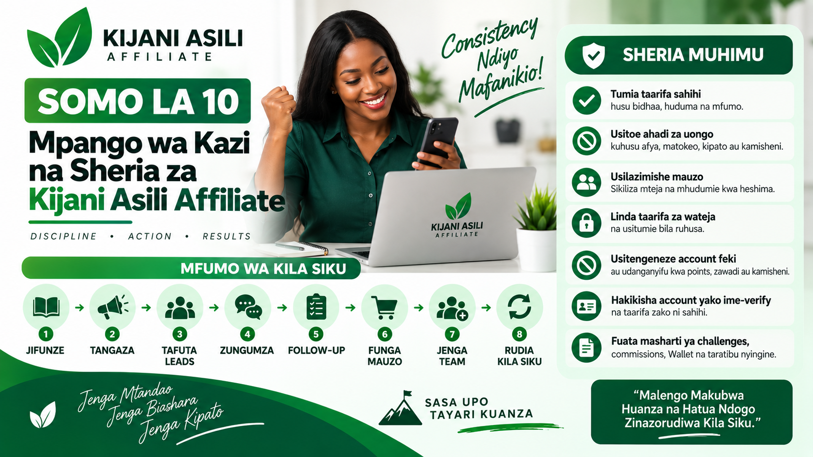 MPANGO WA KAZI NA SHERIA ZA KIJANI ASILI AFFILIATE